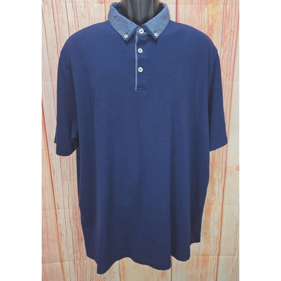 Johnston & Murphy Mens XXL Navy Polo Thin Fit - Picture 1 of 7